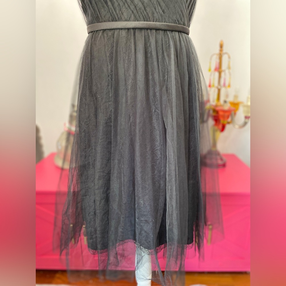 ❌SOLD❌WHITE BY VERA WANG CHIFFON TULLE LACE DRESS SIZE 6 FORMAL GOWN BRIDESMAID - Picture 4 of 8